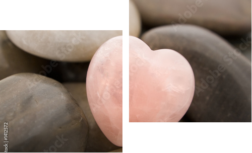 rose quartz heart - Zweiteiliges Leinwandbild, Diptychon