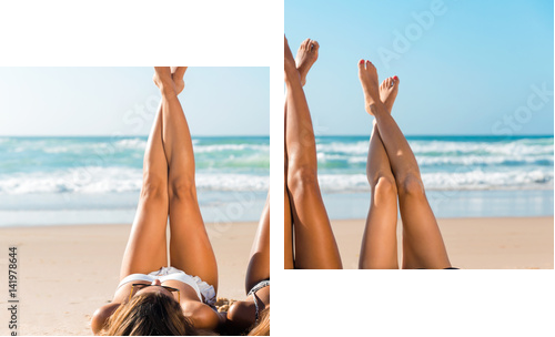 A day on the beach - Zweiteiliges Leinwandbild, Diptychon
