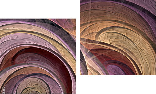 Floral fractal - Zweiteiliges Leinwandbild, Diptychon