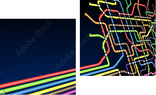 Subway slant - Zweiteiliges Leinwandbild, Diptychon