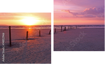 warming glow at burnham on sea - Zweiteiliges Leinwandbild, Diptychon