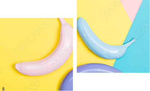 Painted bananas - Zweiteiliges Leinwandbild, Diptychon