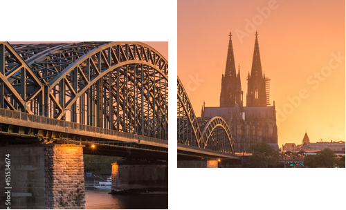 Regnerischer Sonnenuntergang - rainy sunset - Zweiteiliges Leinwandbild, Diptychon