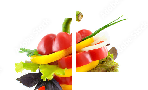 Kolorowe warzywa 5 razy dziennie
 - Zweiteiliges Leinwandbild, Diptychon