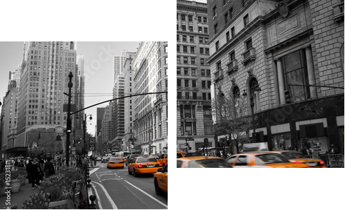Taxies in Manhattan - Zweiteiliges Leinwandbild, Diptychon