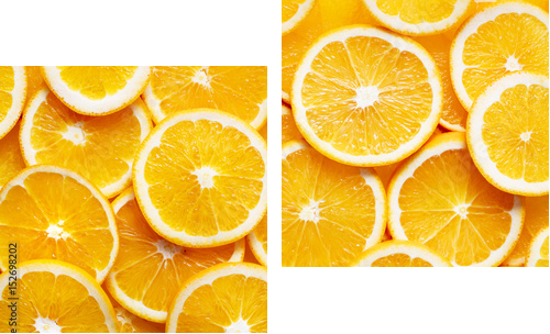 orange slices background - Zweiteiliges Leinwandbild, Diptychon