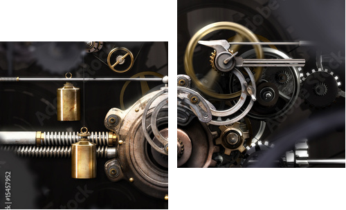 rouages carenage - Zweiteiliges Leinwandbild, Diptychon