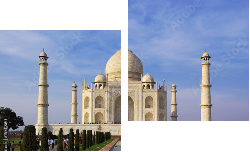 taj mahal in evening light - Zweiteiliges Leinwandbild, Diptychon
