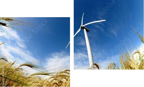 Wind turbine - renewable energy source - Zweiteiliges Leinwandbild, Diptychon