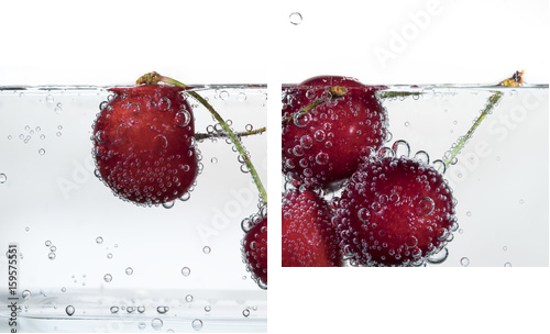 sweet cherries and bubbles - Zweiteiliges Leinwandbild, Diptychon