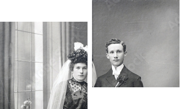 Brautpaar 1912 - bridal couple 1912 - Zweiteiliges Leinwandbild, Diptychon