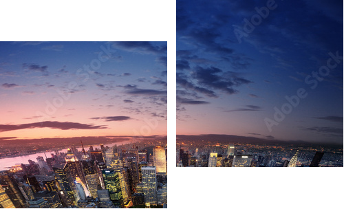 Manhattan at sunset - Zweiteiliges Leinwandbild, Diptychon