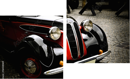 vintage car - Zweiteiliges Leinwandbild, Diptychon
