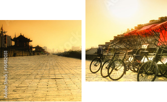 Urok chińskich rowerów-Chiny
 - Zweiteiliges Leinwandbild, Diptychon