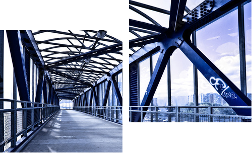 Blue corridor and stairs - Zweiteiliges Leinwandbild, Diptychon