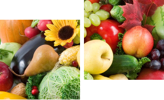 fruits and vegetables - Zweiteiliges Leinwandbild, Diptychon