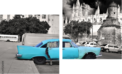 Old Havana car - Zweiteiliges Leinwandbild, Diptychon