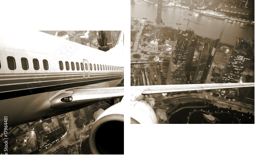 Odlotowy samolot – legendarne zdjęcie
 - Zweiteiliges Leinwandbild, Diptychon