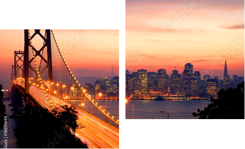 San Francisco Sunset - Zweiteiliges Leinwandbild, Diptychon