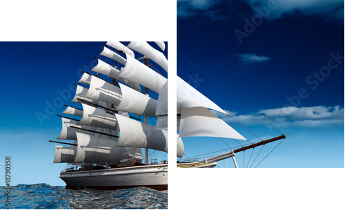 Sailing ship - Zweiteiliges Leinwandbild, Diptychon