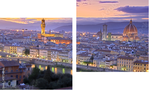 Sunset in Florence - Zweiteiliges Leinwandbild, Diptychon