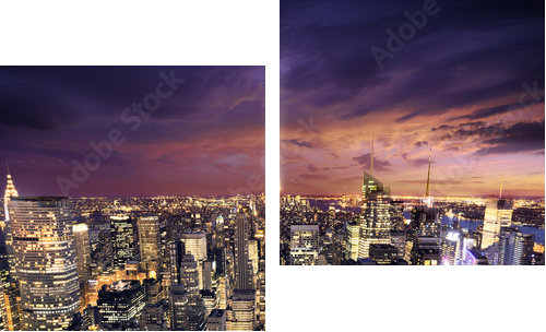 New york skysrcrapers - bussines buildings background - Zweiteiliges Leinwandbild, Diptychon