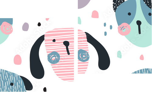 dogs pattern - Zweiteiliges Leinwandbild, Diptychon