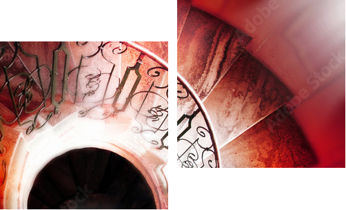 Spiral staircase - Zweiteiliges Leinwandbild, Diptychon
