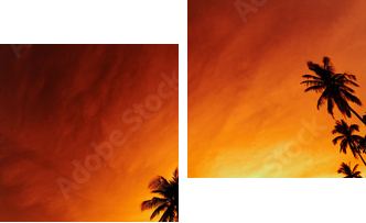 Tropical beach at sunset - Zweiteiliges Leinwandbild, Diptychon