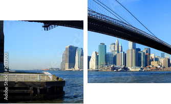Most brooklyński w dolnym Manhattanie -Nowy Jork
 - Zweiteiliges Leinwandbild, Diptychon