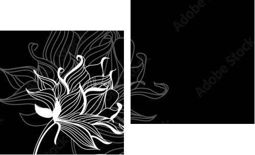 White flowers - Zweiteiliges Leinwandbild, Diptychon