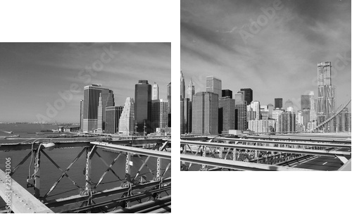 Brooklyn Bridge Taxi, New York - Zweiteiliges Leinwandbild, Diptychon