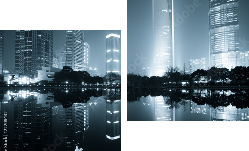 night view of shanghai - Zweiteiliges Leinwandbild, Diptychon