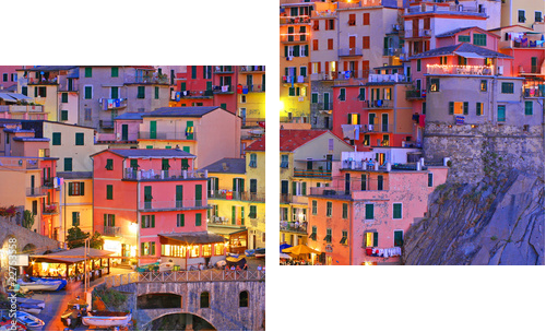 Włoska Manarola kolorami osnuta
 - Zweiteiliges Leinwandbild, Diptychon
