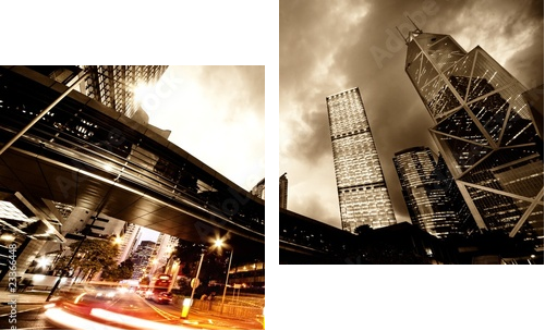 Fast moving cars at night - Zweiteiliges Leinwandbild, Diptychon