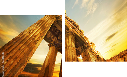 Old RuinsRoman Columns in Baalbeck, Lebanon - Zweiteiliges Leinwandbild, Diptychon