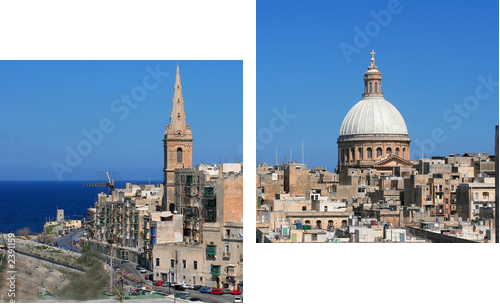 valletta city - Zweiteiliges Leinwandbild, Diptychon