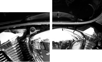 Side view of a custom motorcycle engine - Zweiteiliges Leinwandbild, Diptychon