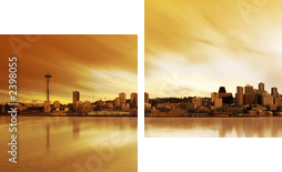 seattle panorama - Zweiteiliges Leinwandbild, Diptychon