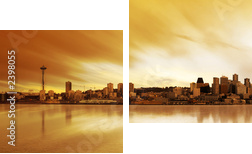 Panorama Seattle w pełnym słońcu 
 - Zweiteiliges Leinwandbild, Diptychon