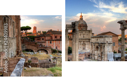 Architektura Rzymu w panoramie
 - Zweiteiliges Leinwandbild, Diptychon