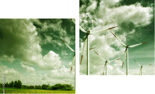 Wind turbines, ecology - Zweiteiliges Leinwandbild, Diptychon