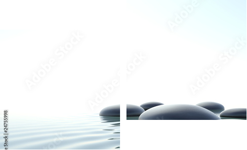 Zen water - Zweiteiliges Leinwandbild, Diptychon