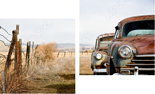 vintage cars - Zweiteiliges Leinwandbild, Diptychon