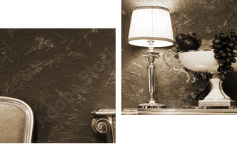 table with fruit - Zweiteiliges Leinwandbild, Diptychon