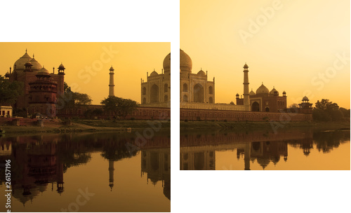 Tadż Mahal – świątynia miłości w blasku słońca
 - Zweiteiliges Leinwandbild, Diptychon
