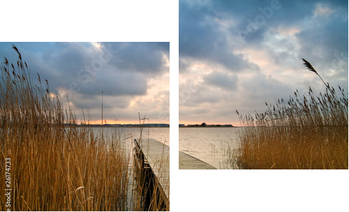Abends am Achterwasser - Zweiteiliges Leinwandbild, Diptychon