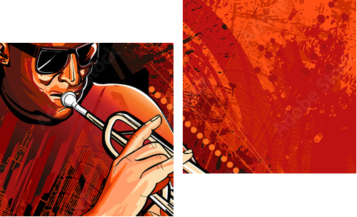 Trumpet player - Zweiteiliges Leinwandbild, Diptychon