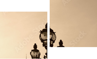 Vintage lamppost on the bridge of Alexandre III (Paris, France) - Zweiteiliges Leinwandbild, Diptychon