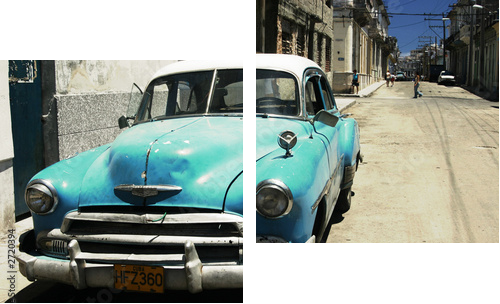 havana street - cross process - Zweiteiliges Leinwandbild, Diptychon